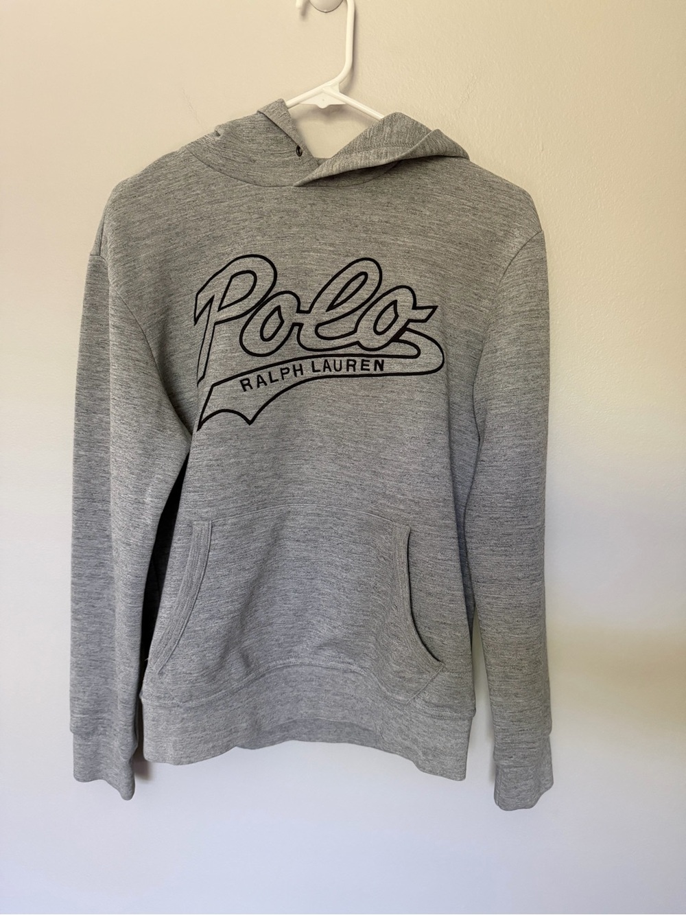 Polo by Ralph Lauren Double Knit Logo Hoodie- Heather Grey - Women S